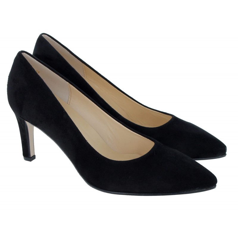 Ladies black 2024 suede pumps